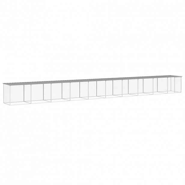 vidaXL Klec pro kuřata se střechou světle šedá 1 003 x 98 x 90 cm ocel