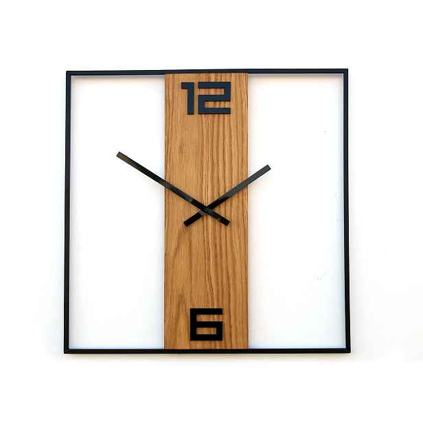 ModernClock Nástěnné hodiny Arabic Ramka 50 cm hnědé/černé