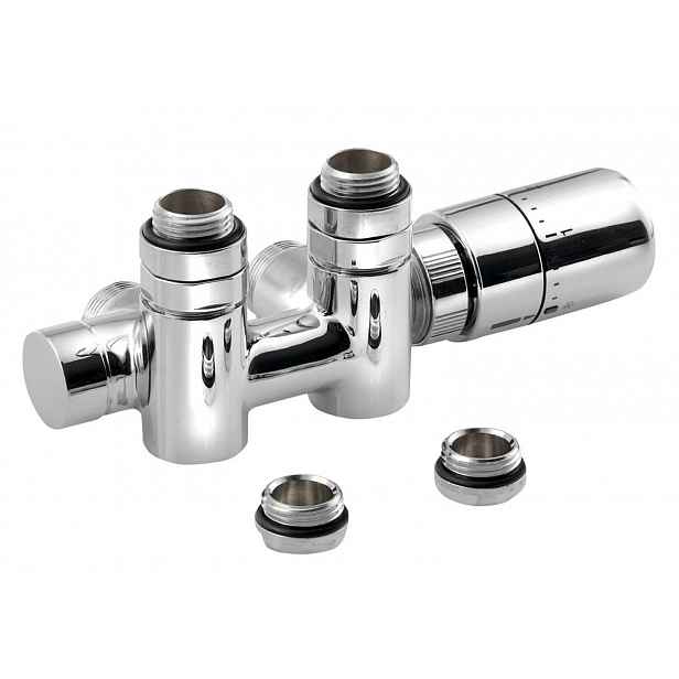 Sapho Twin Combi - Připojovací sada ventilů termostatická, středové připojení 50 mm, pravá, chrom CP5010S