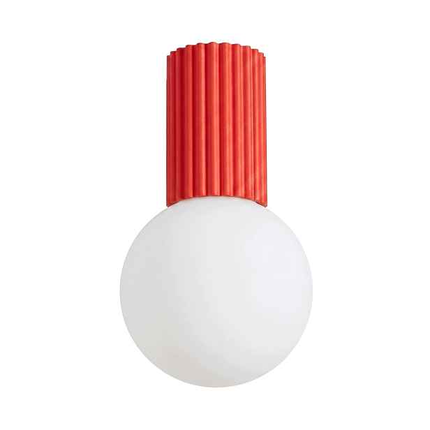 Stropní Svítidlo Halo červený IP44 Stropní svítidlo do koupelny Mléčná koule Sollux G9
