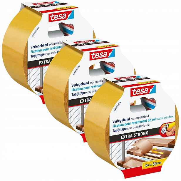 Tesa Oboustranná protiskluzová páska pod koberec pro koberce 10 m x 50 mm x3