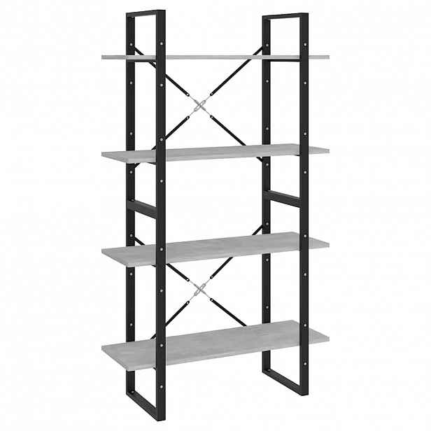 vidaXL Knihovna se 4 policemi betonově šedá 80 x 30 x 140 cm kompozit