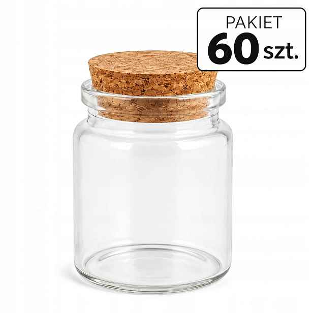 Zavařovací Sklenička 60 Ml se zátkou 60 ks Diy, dekorace, dárky, koření