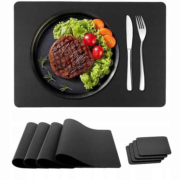 Elegantní Stolní Rohože Z Eko-kůže, Omyvatelné, Odolné Vůči Skvrnám