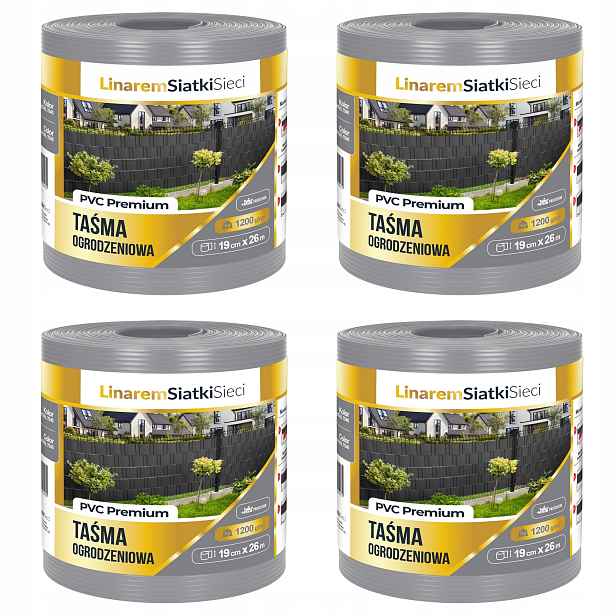 Stínící Panelové Pásy Premium 1200g Šedá Pro Panelové Oplocení 19x26m 4ks