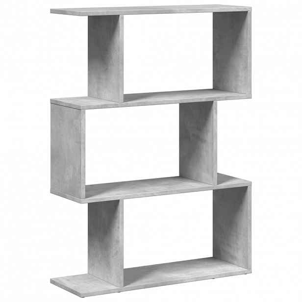 vidaXL Knihovna / dělicí stěna 3patrová betonově šedá 70 x 24 x 97 cm