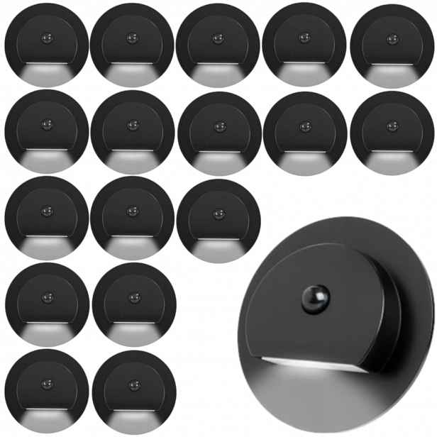 18 X Led Schodišťová Lampa Na Schody 230 V, Senzor Pohybu Soumraku