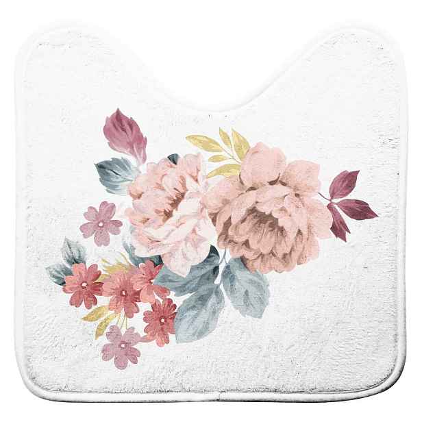 Bílá/růžová WC koupelnová předložka 45x45 cm Jayana – douceur d'intérieur