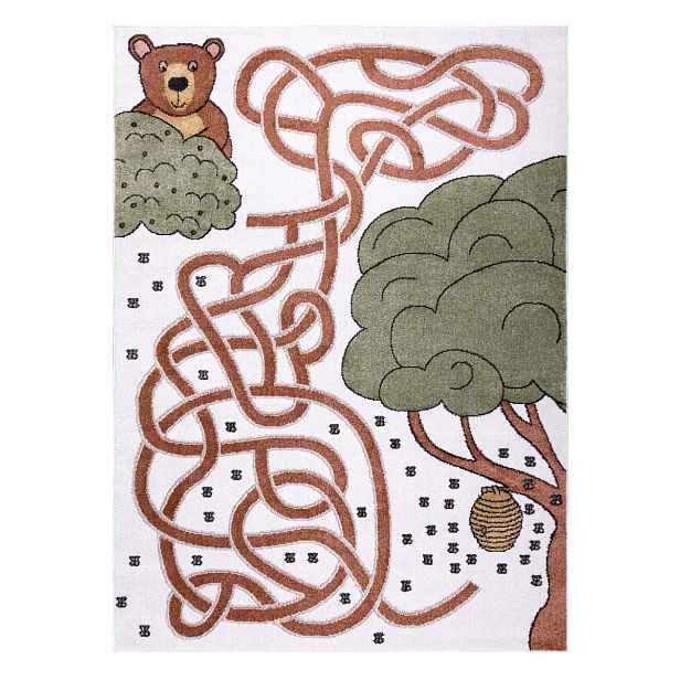 Dětský kusový koberec Fun Honey with Bear cream, 140x190, hnědá, dětský pokoj, Dywany Łuszczów