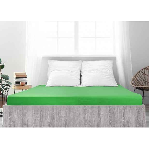 Jersey prostěradlo z mako bavlny LUXORA 90x200 cm zelené