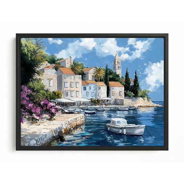 Obraz Rama American Box Krajina Jižní Chorvatsko Hvar Promenáda 80x60