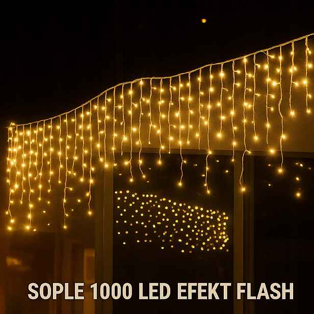 Rampouchy Led 1000 Teplá bílá Flashová clona 50 m IP44 Propojovací sada