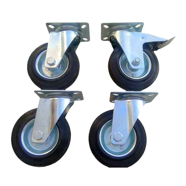 Sada 4 ks koleček, kolečka, 125 mm, 400 kg.