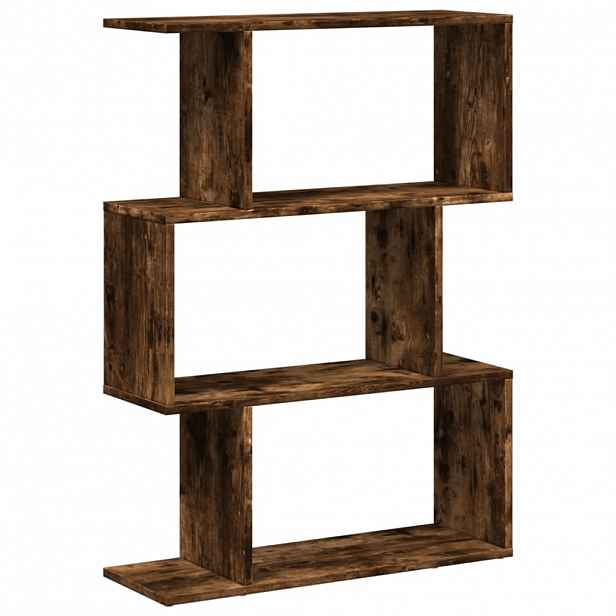 vidaXL Knihovna/dělicí stěna 3patrová kouřový dub 70x24x97 cm kompozit