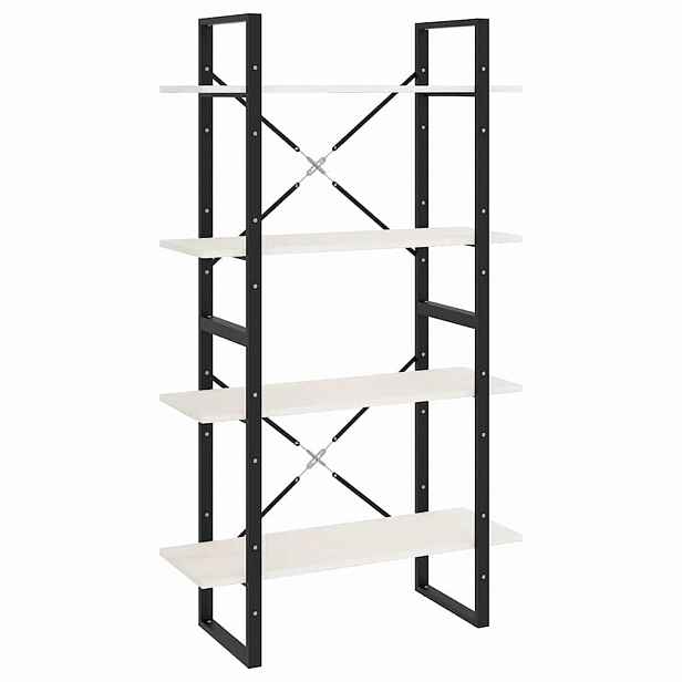 vidaXL Knihovna se 4 policemi bílá 80 x 30 x 140 cm masivní borovice