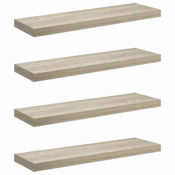 vidaXL Plovoucí nástěnné police 4 ks dub 80 x 23,5 x 3,8 cm MDF