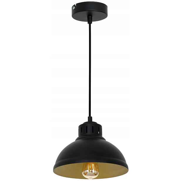 Závěsná lampa Sven Černá Zlatá Kovová jemná kombinace černé a zlaté barvy