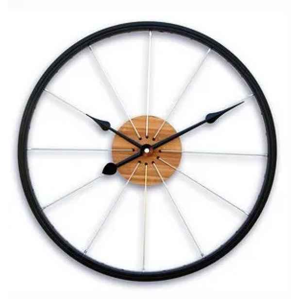 ModernClock Nástěnné hodiny Bicycle 42 cm černé/hnědé