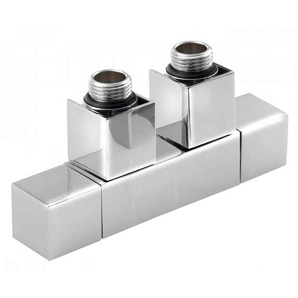 Sapho Cube Twin - Připojovací sada ventilů, středové připojení, rozteč 50 mm, chrom CP581S
