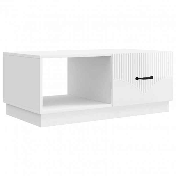 vidaXL Konferenční stolek Bílá s vysokým leskem 90 x 50 x 37 cm