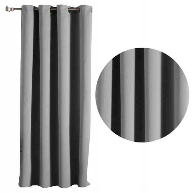 zatemňovací závěs Blackout 145x245 výška, silné záclony, barva Světle Šedá