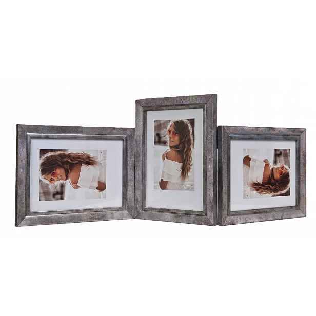 Galerie multirama Flash fotografie 15x21 cm Trojitá úroveň/vertikální/horizontální Stříbrná