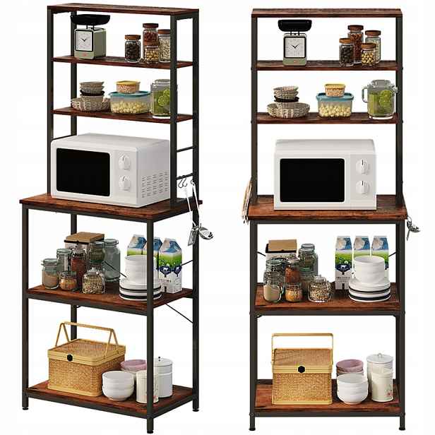 Multifunkční Kuchyňská Skříňka Vintage Retro Bronz Loft 6 Polic 166 CM