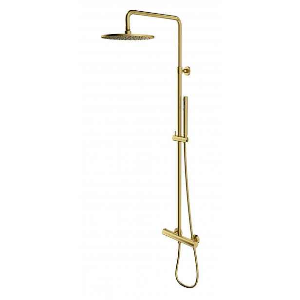 OMNIRES Y - Sprchový set s termostatem, průměr 25 cm, kartáčovaná mosaz Y1244SUBSB