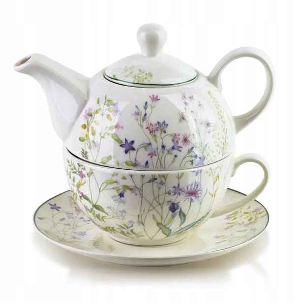 Porcelánový hrnek s šálkem Tea For One na kávu a čaj, bílý, 280 ml