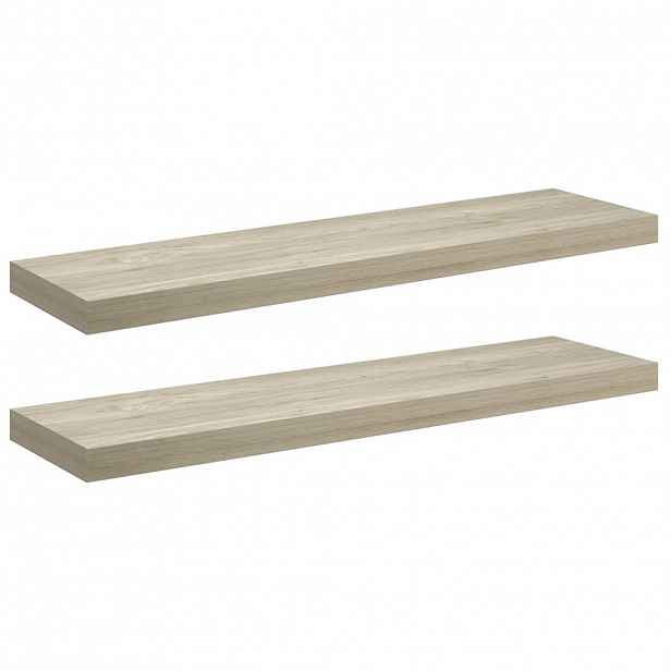 vidaXL Plovoucí nástěnné police 2 ks dub 90 x 23,5 x 3,8 cm MDF