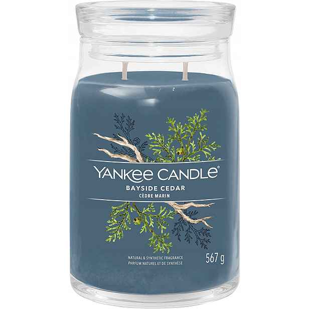 Yankee Candle vonná svíčka Signature ve skle velká Bayside Cedar 567g