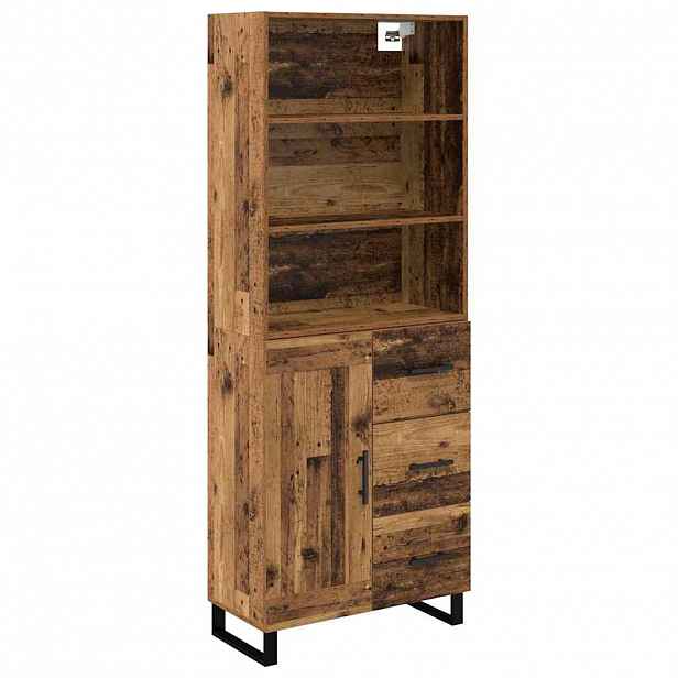 vidaXL Vysoký bufet 2 ks Staré dřevo 69,5 x 34 x 180 cm