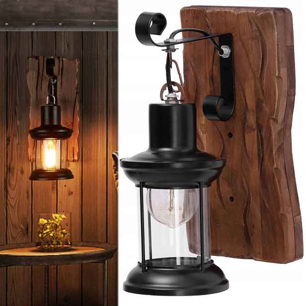 Lampa Nástěnná Lampa Vintage Retro E27 Loft