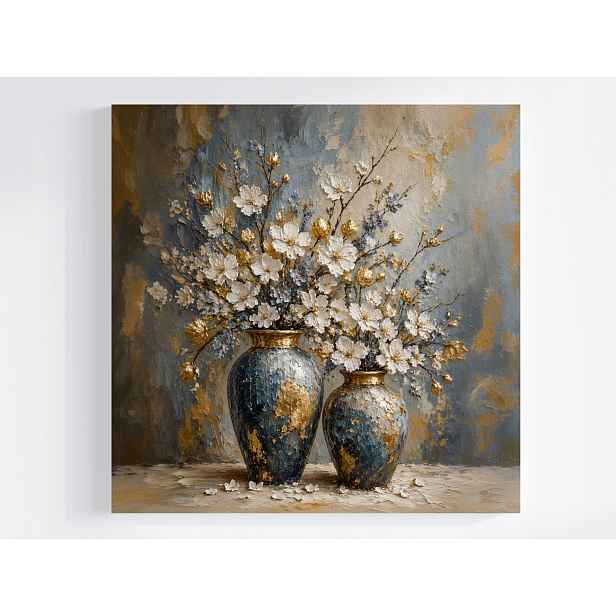 Obraz Na Plátně Canvas Dekorace Ozdoba Váza Květiny Kytice Glamour 50x50