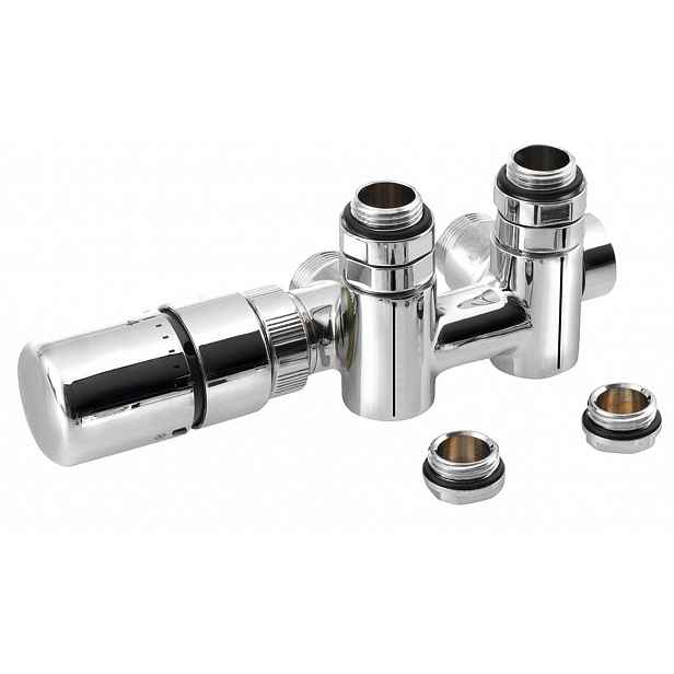 Sapho Twin Combi - Připojovací sada ventilů termostatická, středové připojení 50 mm, levá, chrom CP5012S