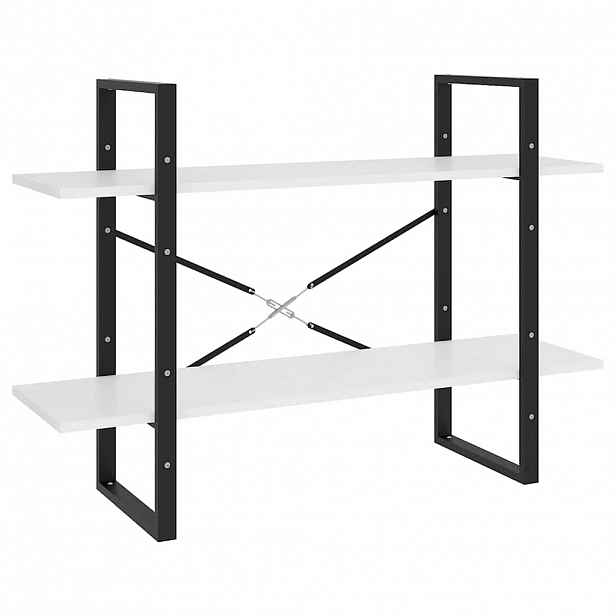 vidaXL Knihovna se 2 policemi bílá 100 x 30 x 70 cm kompozitní dřevo