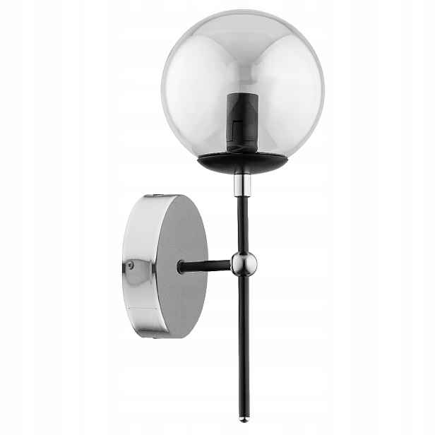 Alfa Krab nástěnná lampa černá-chrom 1xE14 10W skleněná koule grafit