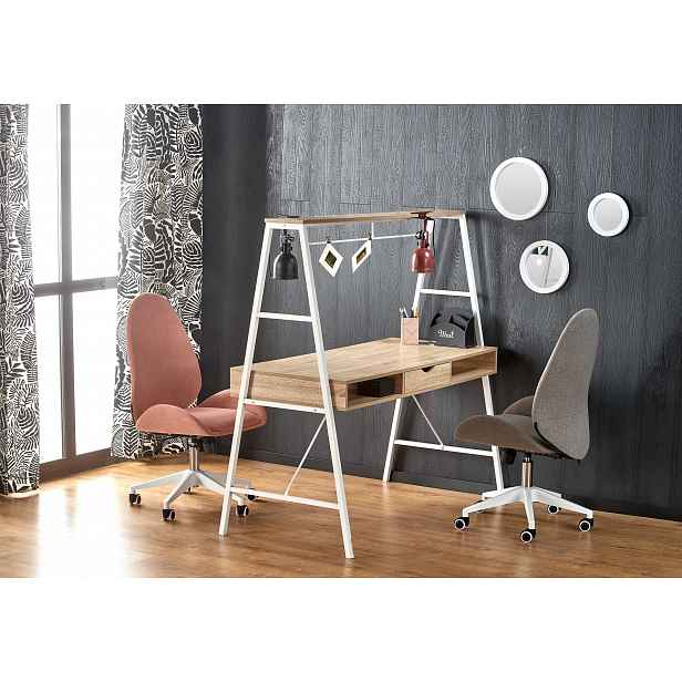 Designový PC stůl Hema1640, sonoma/bílý HELCEL