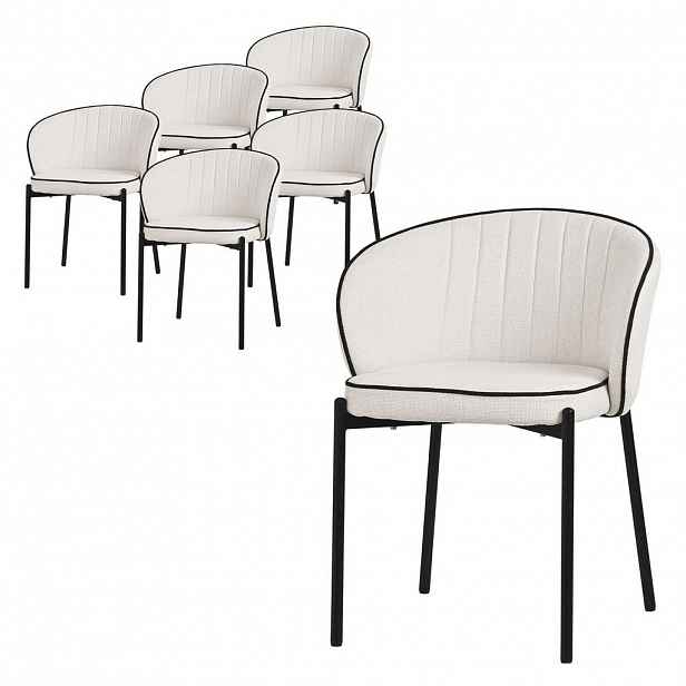 ML-DESIGN JEDÁLENSKÉ ŽIDLE, sada 6 ks, béžová