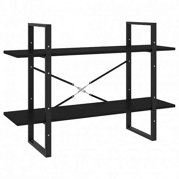 vidaXL Knihovna se 2 policemi černá 100 x 30 x 70 cm kompozitní dřevo