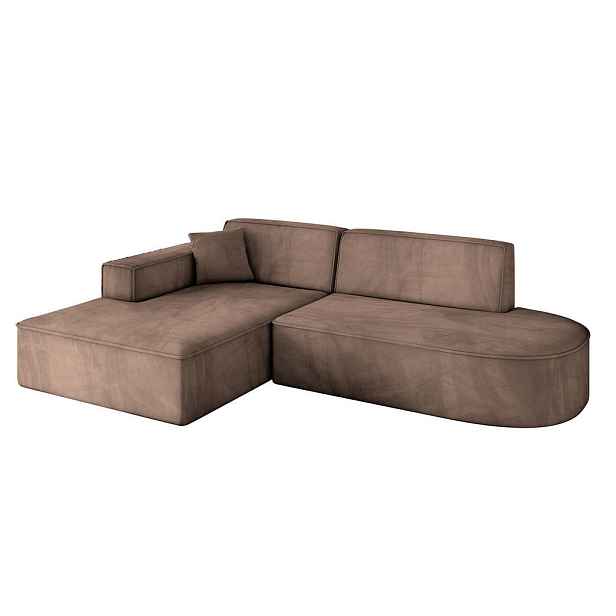 ALTDECOR ROHOVÁ SEDAČKA s otomanem, levá IREA-L1-v4 232x165x77 Hnědá Velur