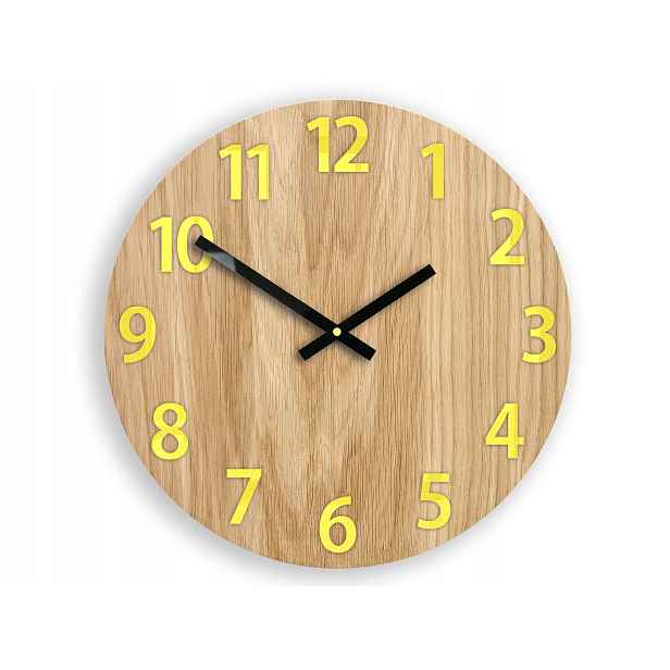 Dřevěné nástěnné hodiny Amadeus Žluté 33 cm Diy