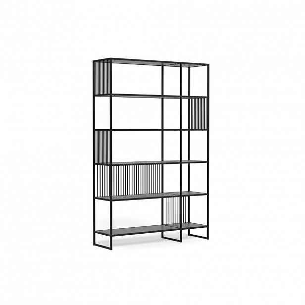 MID.YOU REGÁL, černá, ocel, 120/185/35 cm