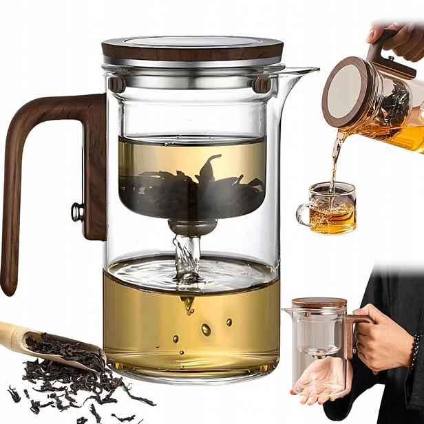 Moderní skleněný hrnek se zavařovačem z bylinného čaje 600 ml Skleněný hrnek