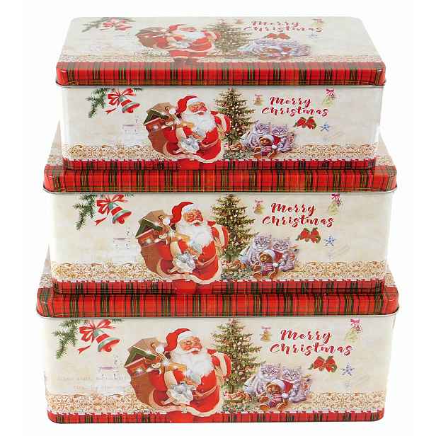 PROHOME - Dóza sada 3ks vánoční Merry Christmas různé motivy