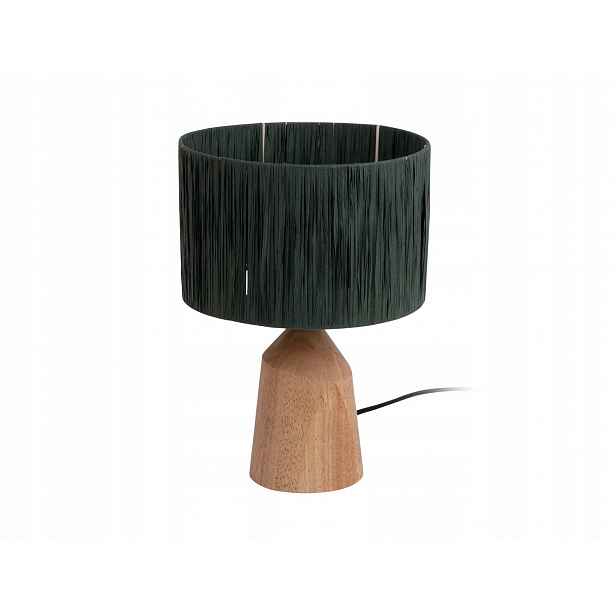 Stolní lampa Trapeze s dřevěnou konstrukcí, Ø 25 cm