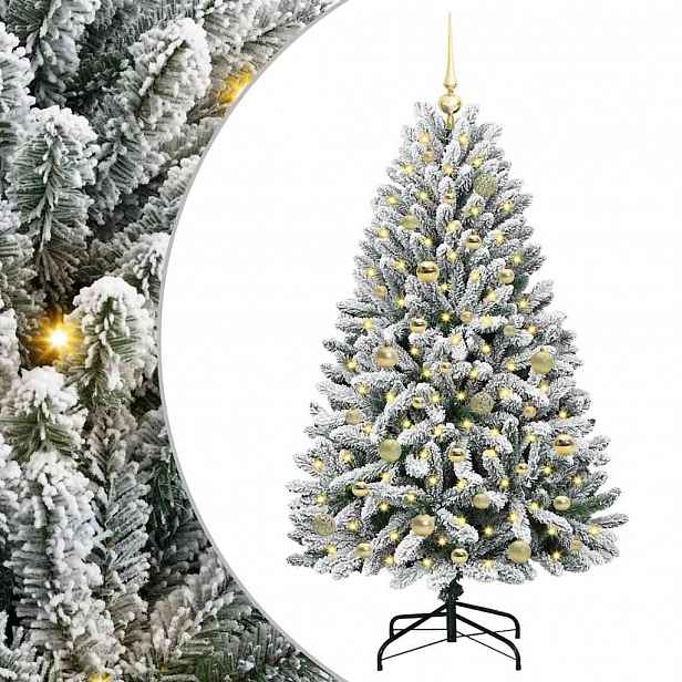 vidaXL Umělý vánoční stromeček 150 cm 150 LED Teplá bílá PVC a ocel