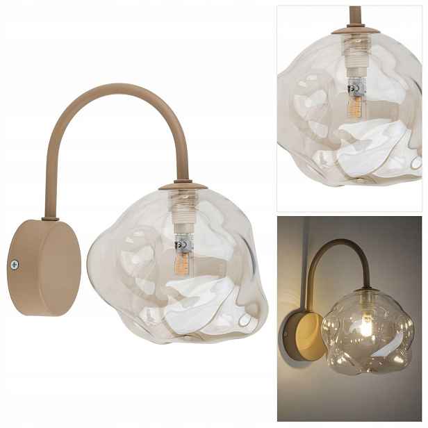 Béžové nástěnné svítidlo Lava je moderní nad zrcadlem v koupelně Tk Lighting