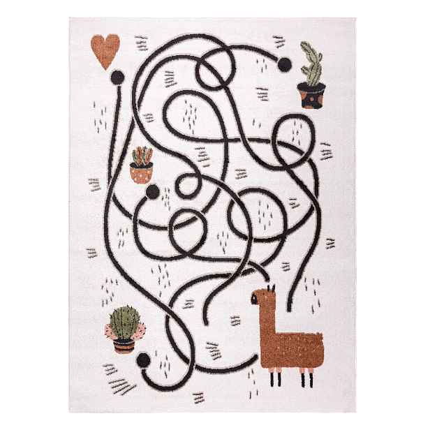 Dětský kusový koberec Fun Game llama cream, 140x190, bílá, dětský pokoj, Dywany Łuszczów
