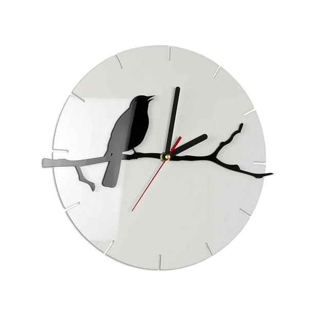 ModernClock Nástěnné hodiny Birdy 30 cm černé/bílé